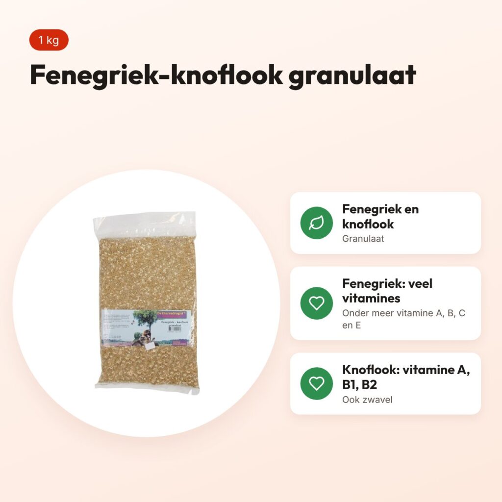Dierendrogist fenegriek-knoflook granulaat 1 kg – voordelen