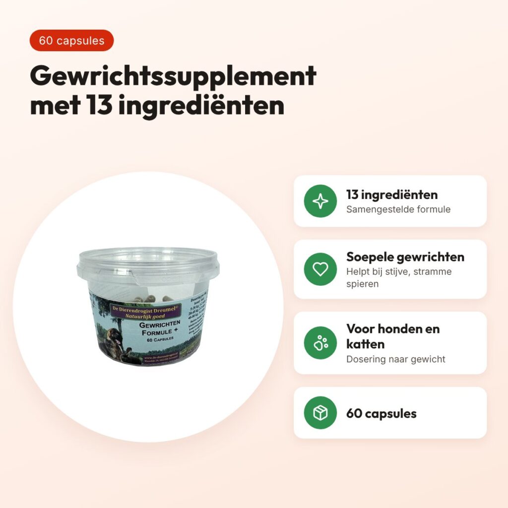 Dierendrogist Gewichtsformule+ capsules 60 stuks – gewrichten – voordelen