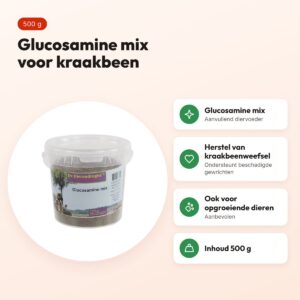 Dierendrogist glucosamine mix 500 g – hond, kat en paard – voordelen
