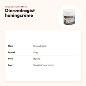 Dierendrogist honingcrème 50 g – wondzalf op basis van honing – productinformatie