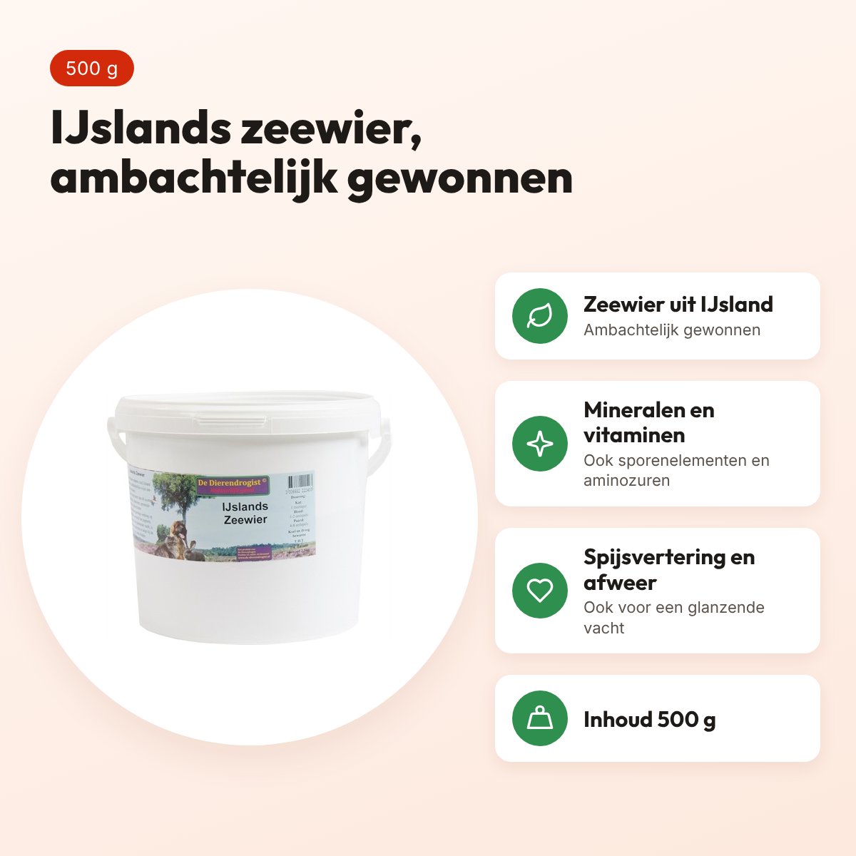 Dierendrogist IJslands zeewier 500 g – mineralen en vitaminen – voordelen