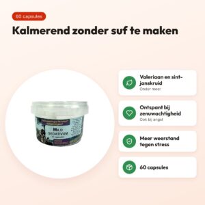 Dierendrogist mild sedativum capsules 60 stuks – kalmerend, hond – voordelen