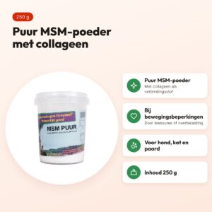 Dierendrogist MSM puur poeder 250 g – hond, kat en paard – voordelen