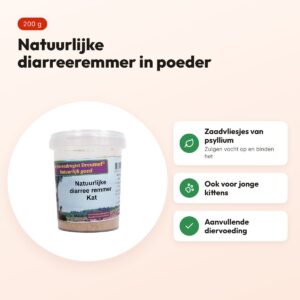 Dierendrogist natuurlijke diarreeremmer kat 200 g – voedingssupplement – voordelen