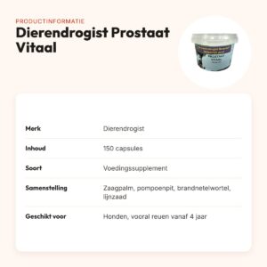 Dierendrogist Prostaat Vitaal capsules 150 stuks – voor reuen – productinformatie