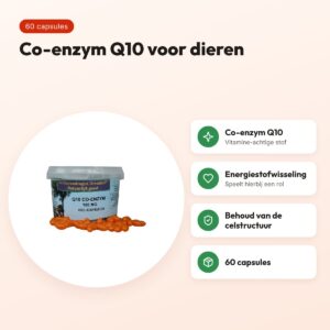 Dierendrogist Q10 capsules 60 stuks – co-enzym Q10 voor dieren – voordelen