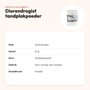 Dierendrogist tandplakpoeder 50 g – tandverzorging voor honden – productinformatie