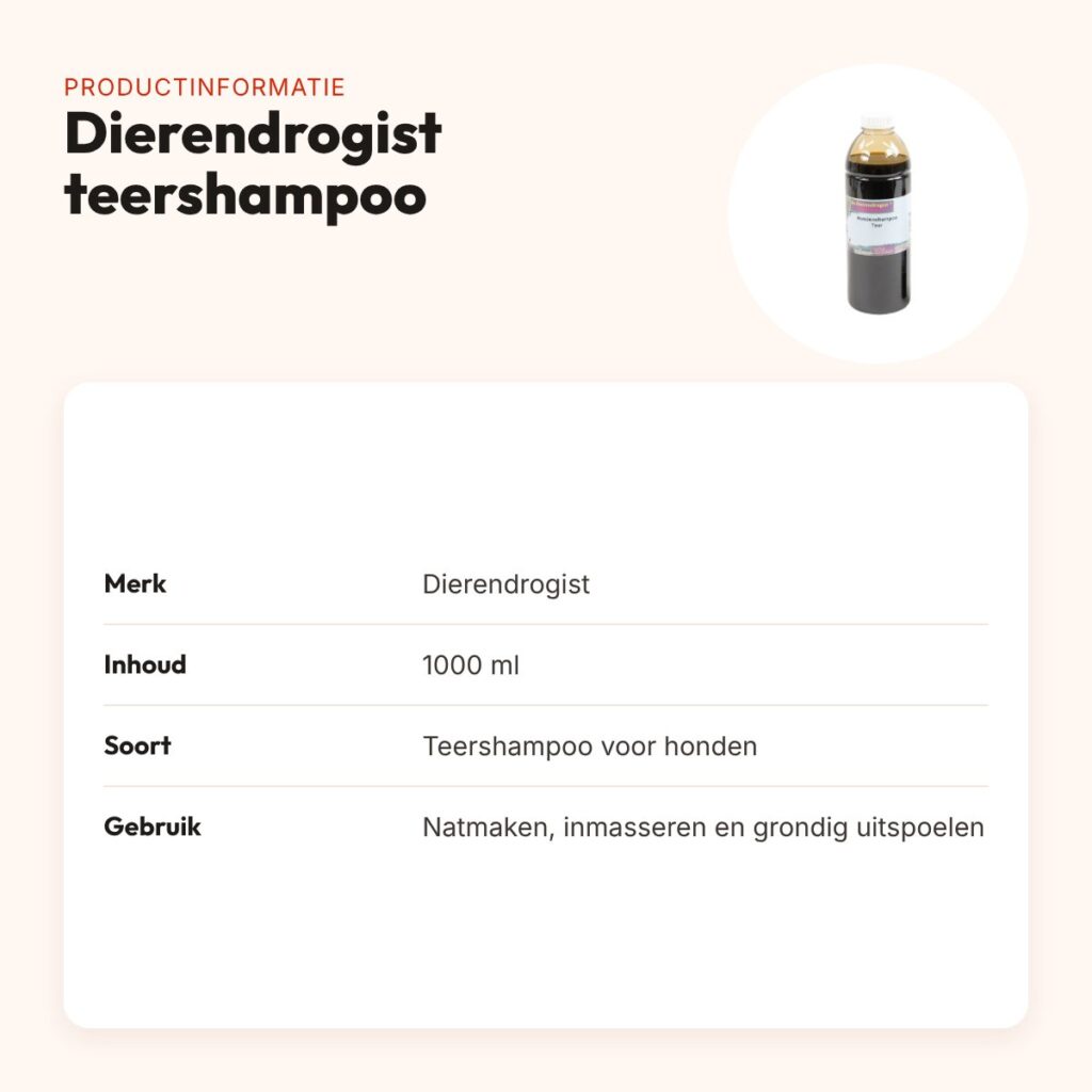 Dierendrogist teershampoo hond 1000 ml – productinformatie