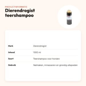 Dierendrogist teershampoo hond 1000 ml – productinformatie
