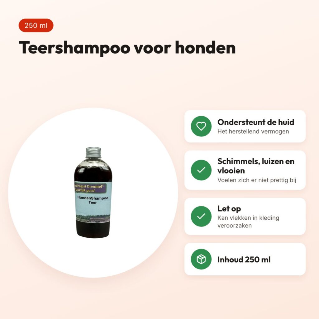 Dierendrogist teershampoo hond 250 ml – voordelen
