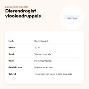 Dierendrogist vlooiendruppels hond en kat 20 ml – op plantenbasis – productinformatie
