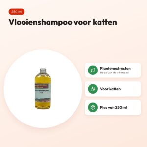Dierendrogist vlooienshampoo kat 250 ml – plantenextracten – voordelen