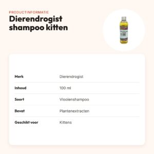 Dierendrogist vlooienshampoo kitten 100 ml – plantenextracten – productinformatie