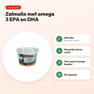 Dierendrogist zalmolie 60 capsules – omega 3 voor honden – voordelen