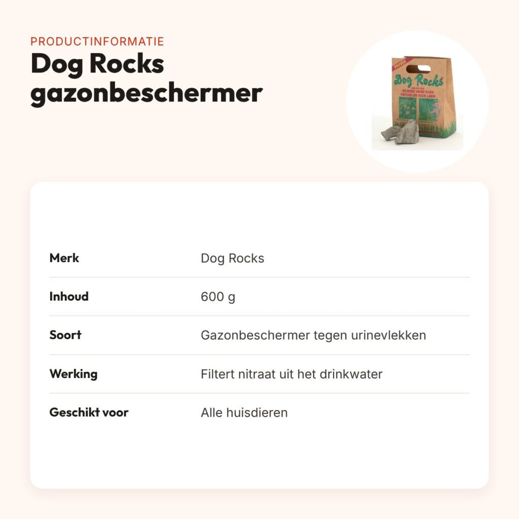 Dog Rocks 600 g – natuurlijke gazonbeschermer tegen urinevlekken – productinformatie