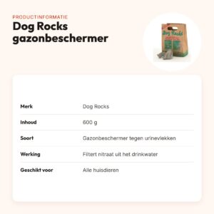 Dog Rocks 600 g – natuurlijke gazonbeschermer tegen urinevlekken – productinformatie