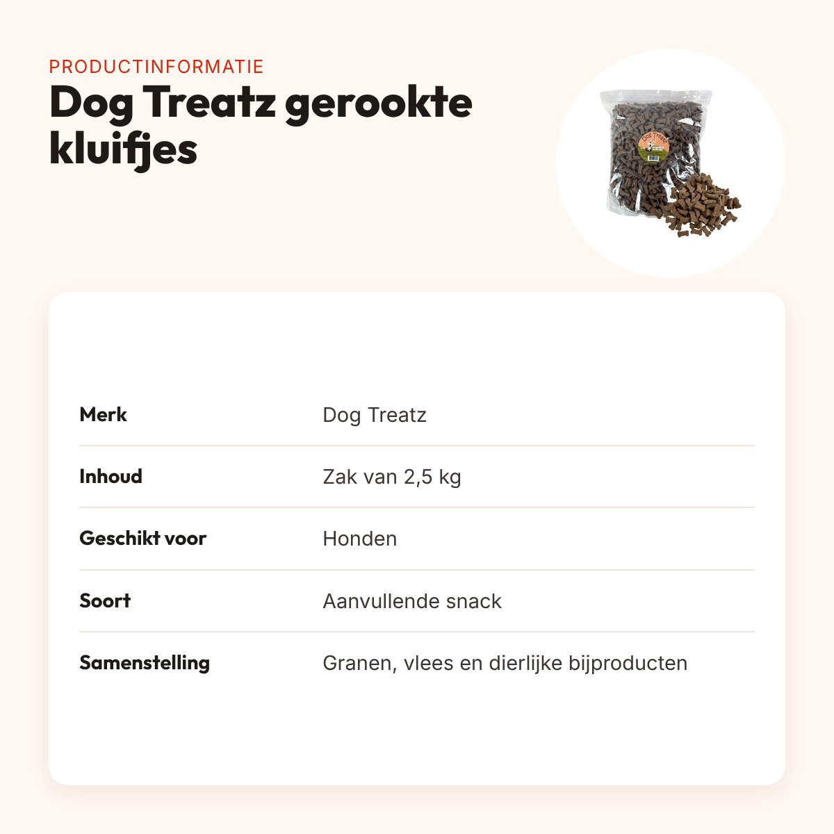 Dog Treatz gerookte kluifjes 2,5 kg – beloningssnack met gerookte smaak – productinformatie