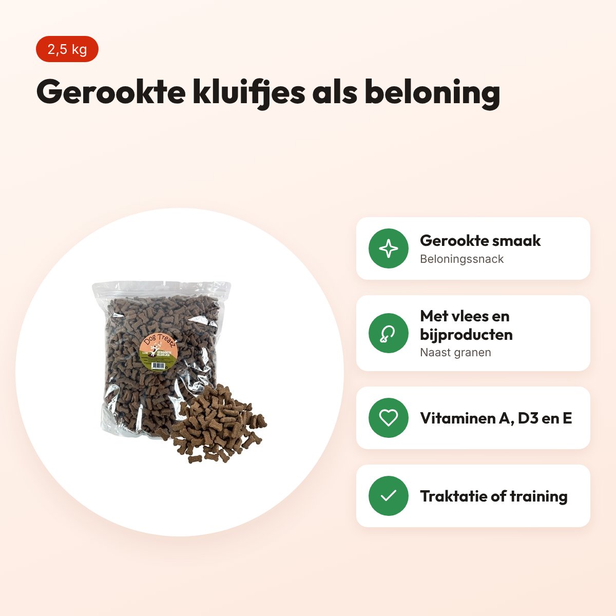 Dog Treatz gerookte kluifjes 2,5 kg – beloningssnack met gerookte smaak – voordelen