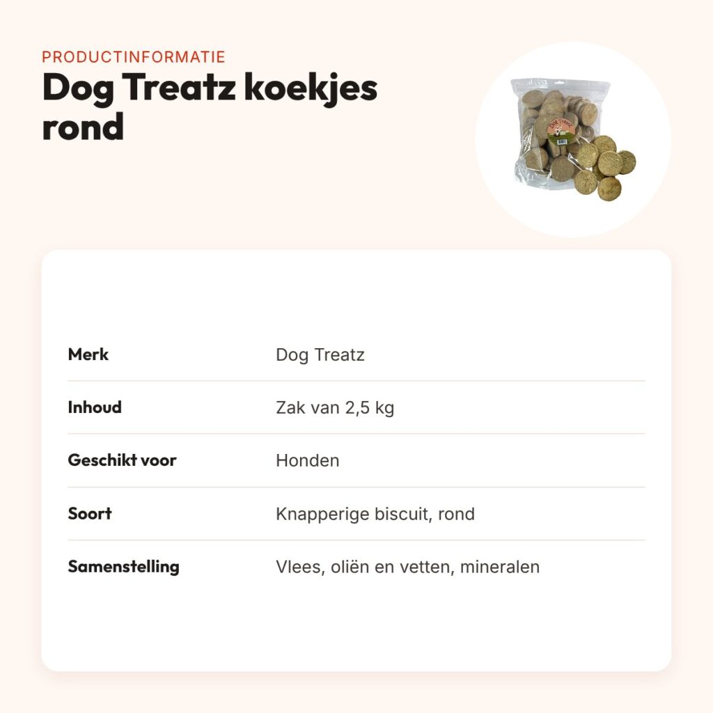 Dog Treatz hondenkoekjes rond 2,5 kg – knapperige biscuit – productinformatie