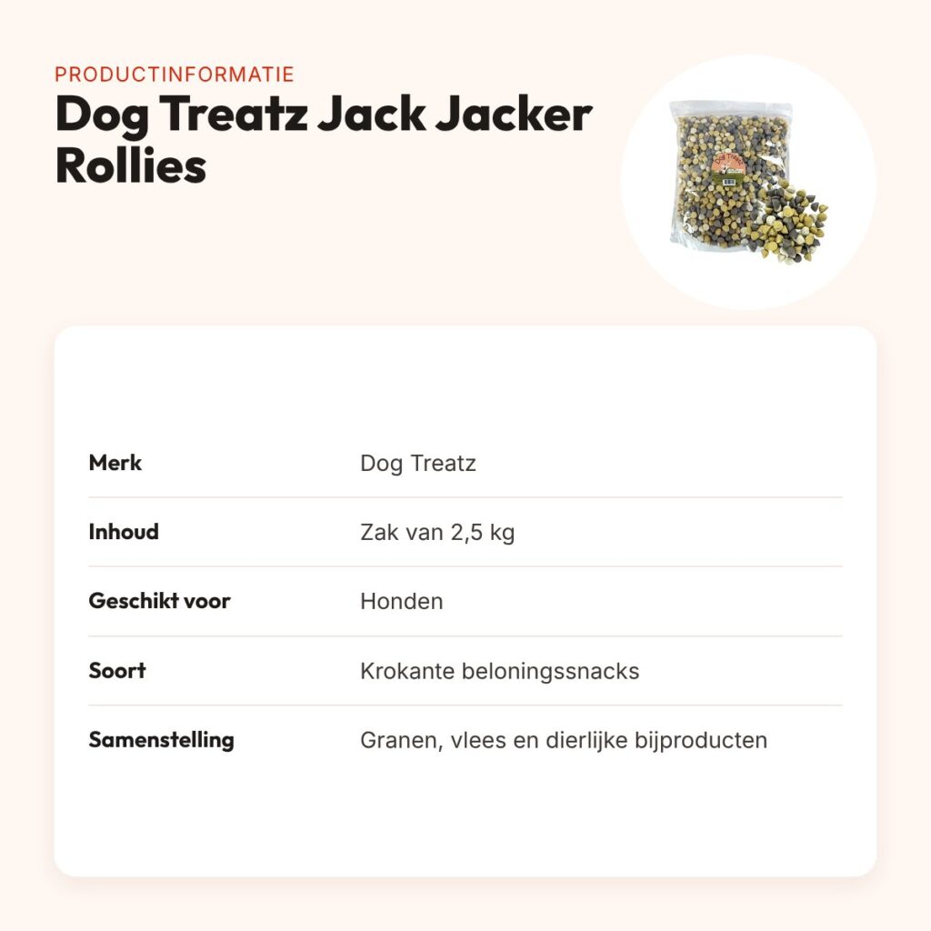 Dog Treatz Jack Jacker Rollies 2,5 kg – kleurrijke, krokante hondensnacks – productinformatie