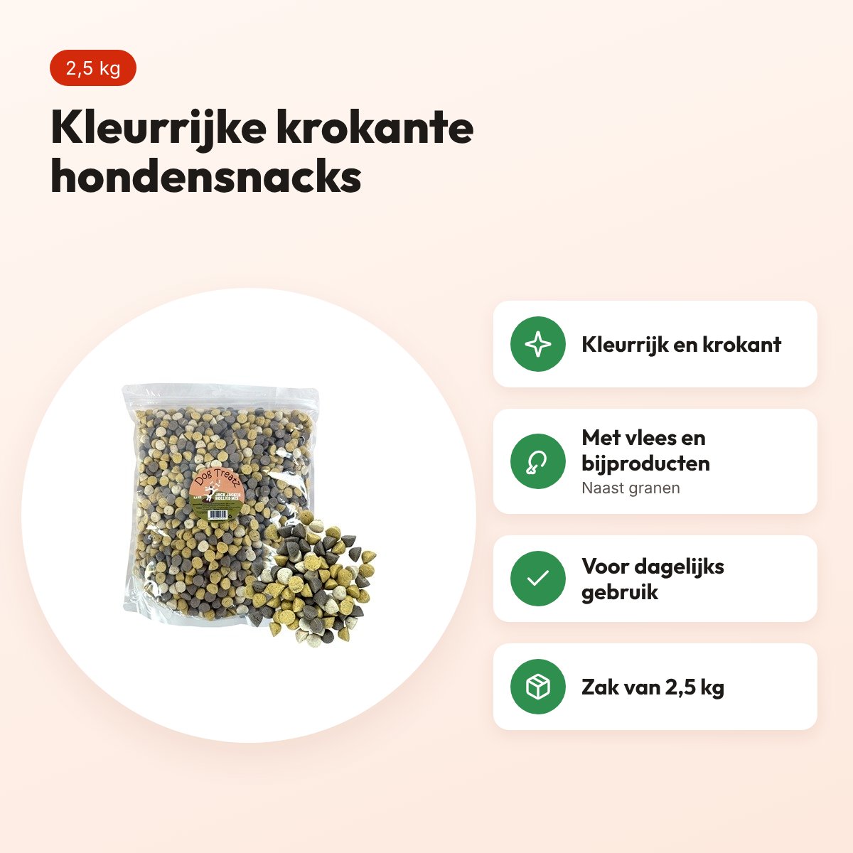 Dog Treatz Jack Jacker Rollies 2,5 kg – kleurrijke, krokante hondensnacks – voordelen