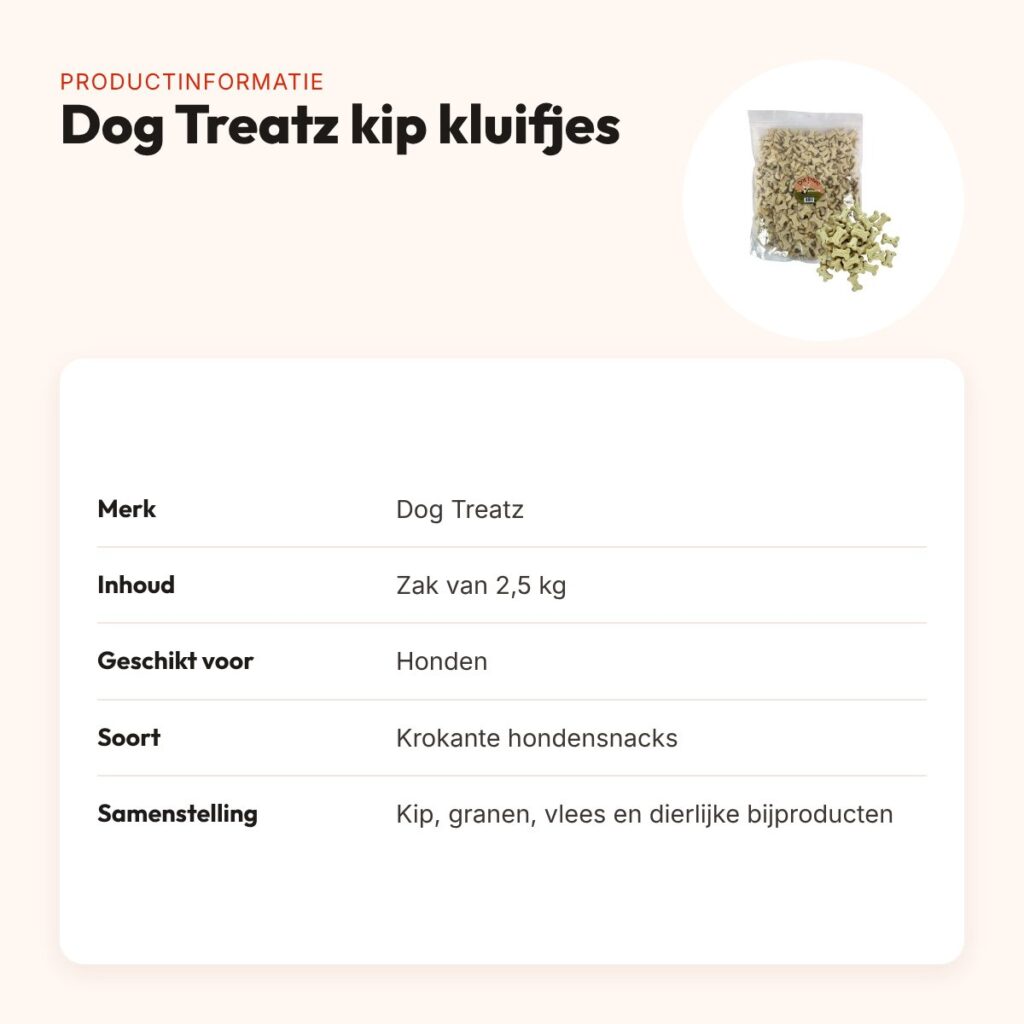Dog Treatz kip kluifjes 2,5 kg – krokante hondensnacks – productinformatie