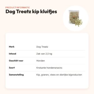 Dog Treatz kip kluifjes 2,5 kg – krokante hondensnacks – productinformatie