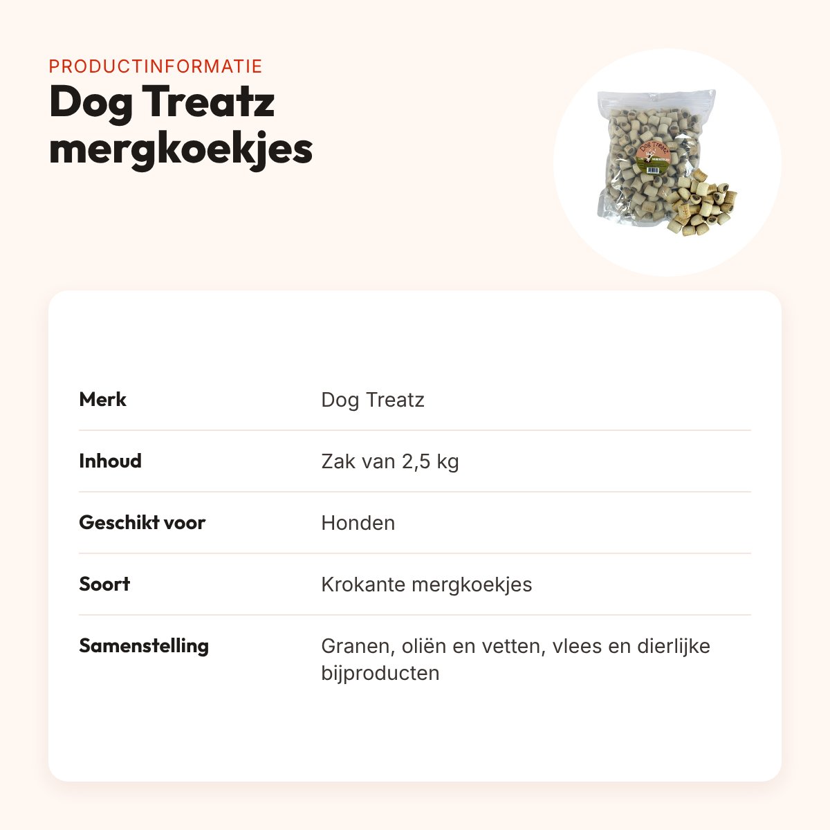 Dog Treatz mergkoekjes 2,5 kg – krokante hondensnacks met rundvlees – productinformatie