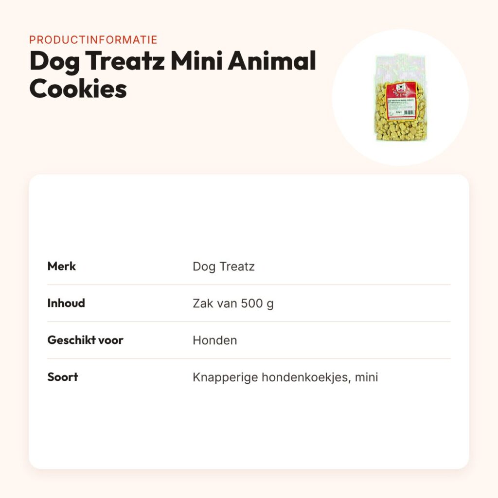 Dog Treatz Mini Animal Cookies 500 g – knapperige hondenkoekjes – productinformatie