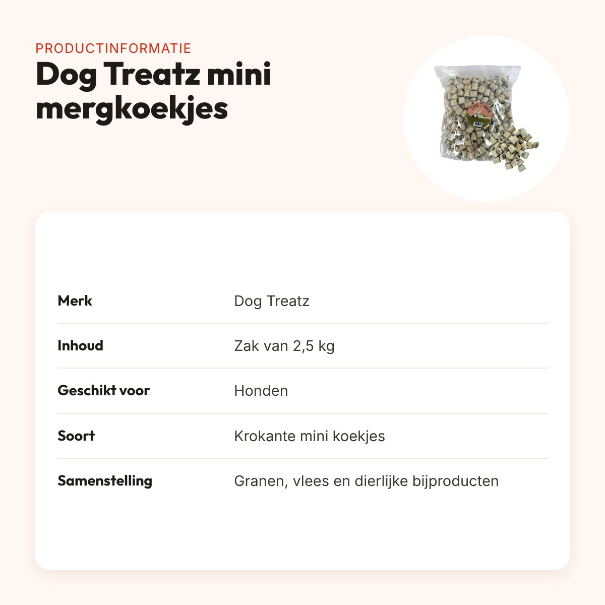 Dog Treatz mini mergkoekjes 2,5 kg – krokante hondensnacks – productinformatie
