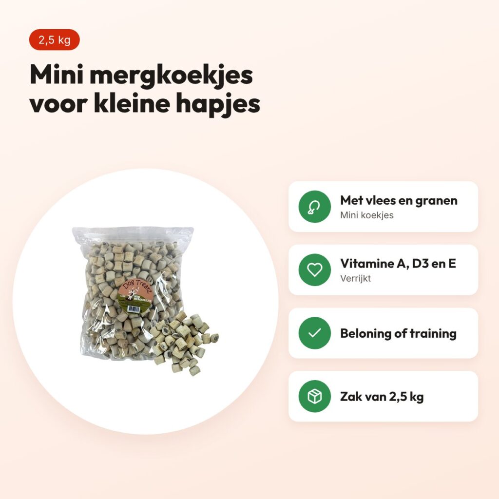 Dog Treatz mini mergkoekjes 2,5 kg – krokante hondensnacks – voordelen
