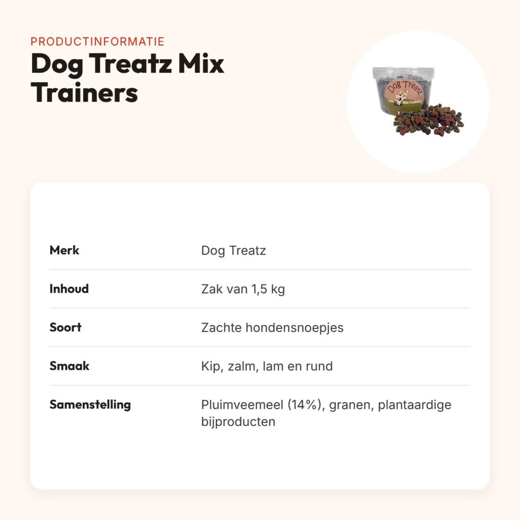 Dog Treatz Mix Trainers zachte hondensnoepjes 1,5 kg – productinformatie