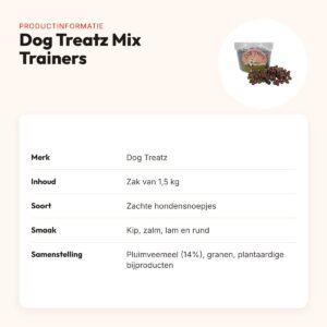 Dog Treatz Mix Trainers zachte hondensnoepjes 1,5 kg – productinformatie
