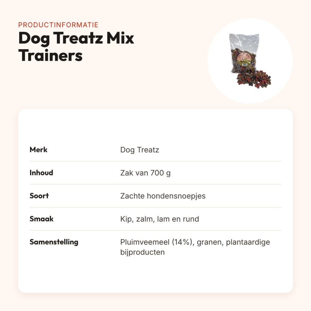 Dog Treatz Mix Trainers zachte hondensnoepjes 700 g – productinformatie