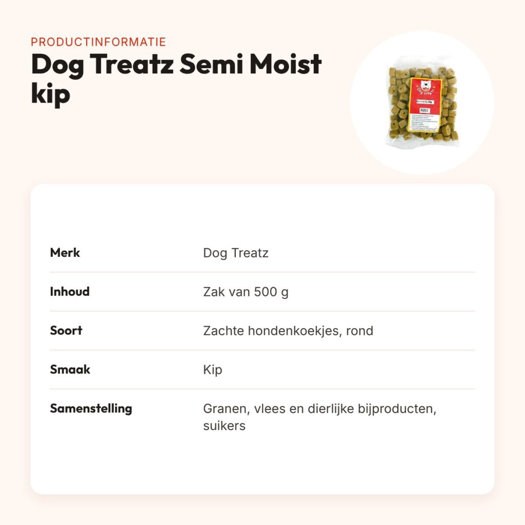 Dog Treatz Semi Moist kip 500 g – zachte, ronde hondenkoekjes – productinformatie