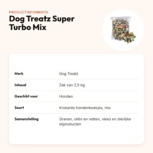 Dog Treatz Super Turbo Mix 2,5 kg – krokante hondenkoekjes – productinformatie