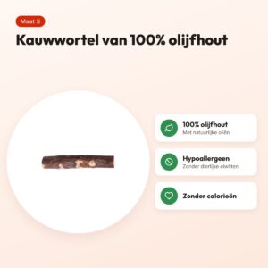 Dog Woodzzz kauwwortel olijfhout S – hypoallergeen, 100% olijfhout – voordelen