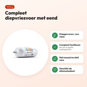 Dogs Perfect eend compleet hondenvoer 1000 g – diepgevroren – voordelen