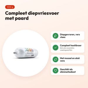 Dogs Perfect paard compleet hondenvoer 1000 g – diepgevroren – voordelen
