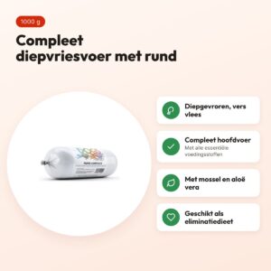 Dogs Perfect rund compleet hondenvoer 1000 g – diepgevroren – voordelen