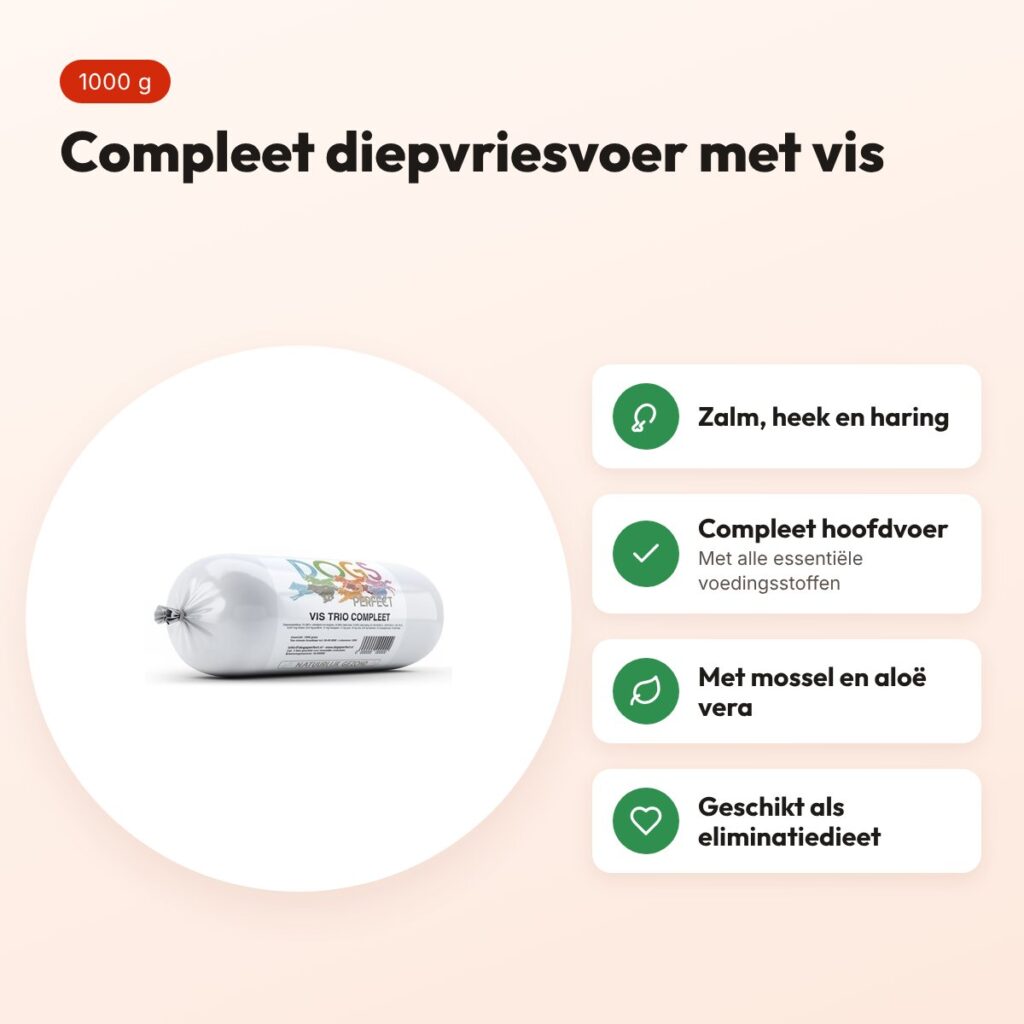 Dogs Perfect Vis Trio compleet hondenvoer 1000 g – diepgevroren – voordelen