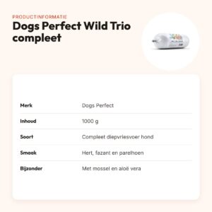 Dogs Perfect Wild Trio compleet hondenvoer 1000 g – hert, fazant, parelhoen – productinformatie