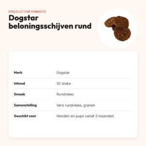 Dogstar beloningsschijven rundvlees 32 stuks – productinformatie