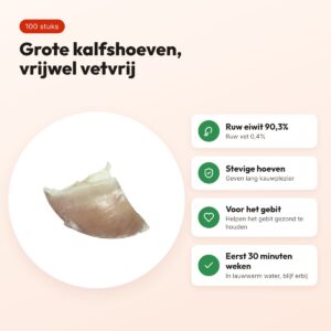 Dogstar kalfshoeven groot 100 stuks – vrijwel vetvrij – voordelen