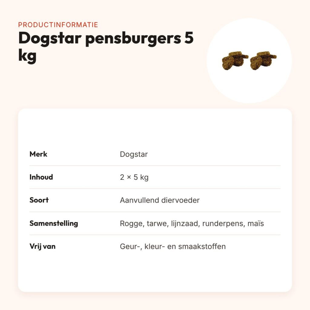Dogstar pensburgers hondensnack 5 kg – multipack 2 stuks – productinformatie