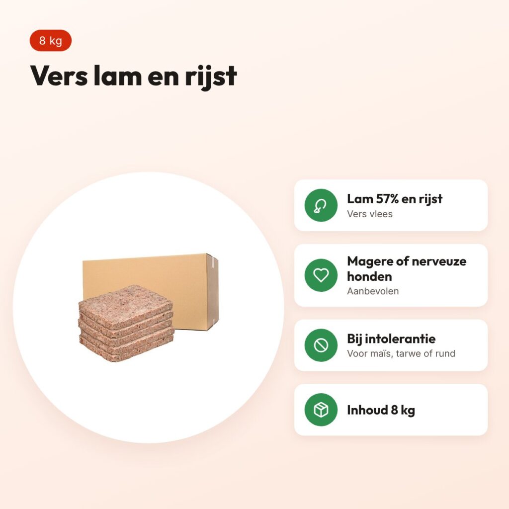 Duck lam en rijst compleet Breeder hondenvoer 8 kg – vers vlees – voordelen