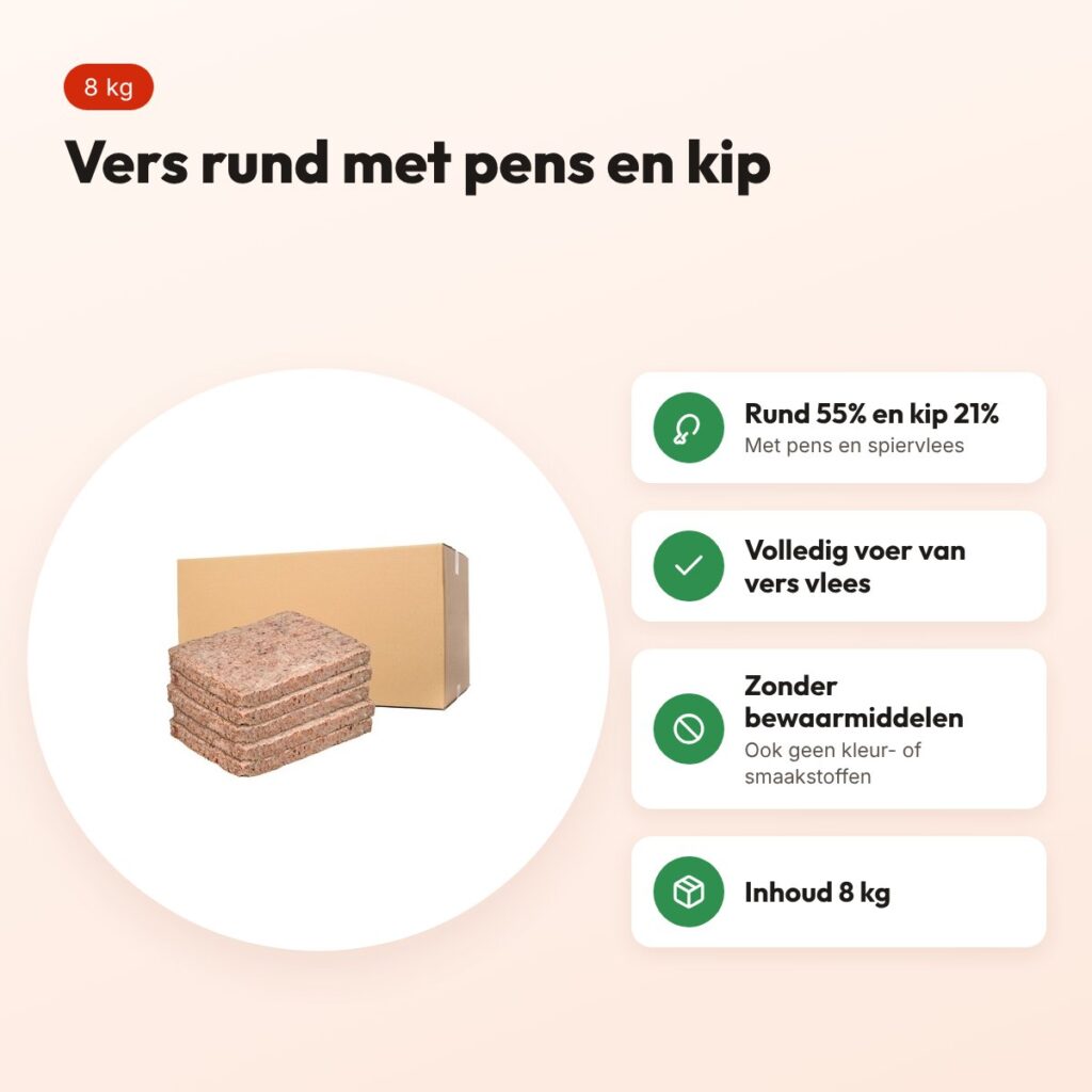 Duck pens compleet Breeder hondenvoer 8 kg – vers vlees met pens – voordelen