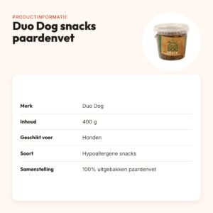 Duo Dog snacks van paardenvet 400 g – hypoallergeen – productinformatie