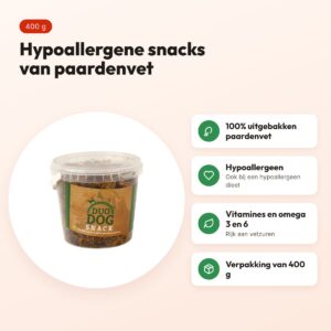 Duo Dog snacks van paardenvet 400 g – hypoallergeen – voordelen