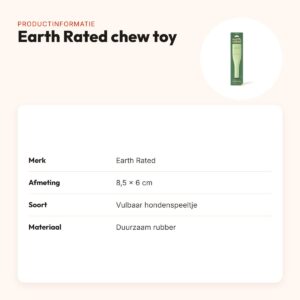 Earth Rated chew toy 8,5 x 6 cm – vulbaar rubber hondenspeeltje – productinformatie